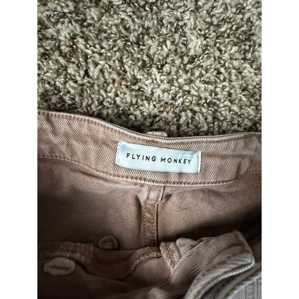 Flying Monkey Womens High Rise Utility Straight Leg Jeans Mauve Pink Size 28 - Picture 3 of 7
